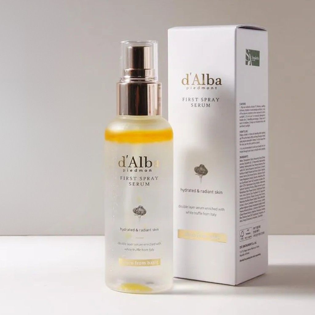 D'alba Piedmont Italian White Truffle Spray Serum, Vegan Skin Care, Hydrating Face Moisturizer, Glow Serum for Radiant Skin, Non Comedogenic, All In One Mist, Korean Skin Care (3.38 fl oz/100ml)