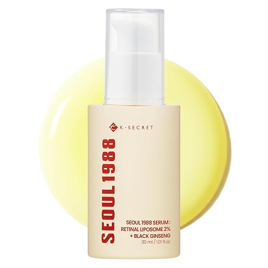 KSECRET SEOUL 1988 Serum : Retinal Liposome 2% + Black Ginseng, 30ml/1.01fl.oz | 58% Black Ginseng Extract | Retinal serum, Bakuchiol, VitaminC&3Peptides for Wrinkle Care | Korean Skincare | seoul1988
