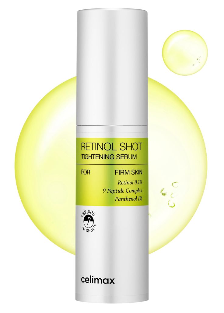 Celimax The Vita-A Retinol Shot Tightening Serum with Pure Vitamin-A, 0.1% Retinol, 9 Peptides & Panthenol for Pore Minimizing, Wrinkles & Fine Lines, Firmer Skin, Anti-Aging, Skin Smoothing (30ml)